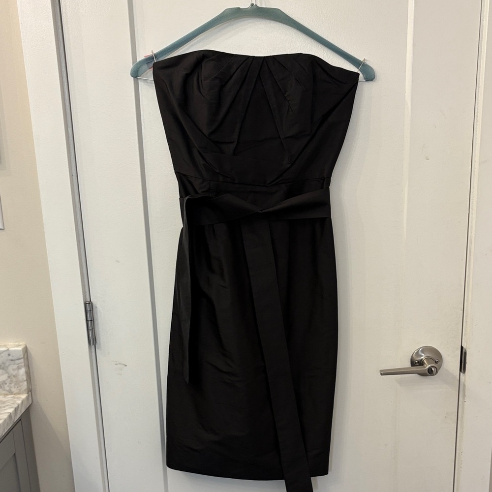 Monique Lhuillier Black Strapless Dress
